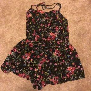 Black Floral Romper
